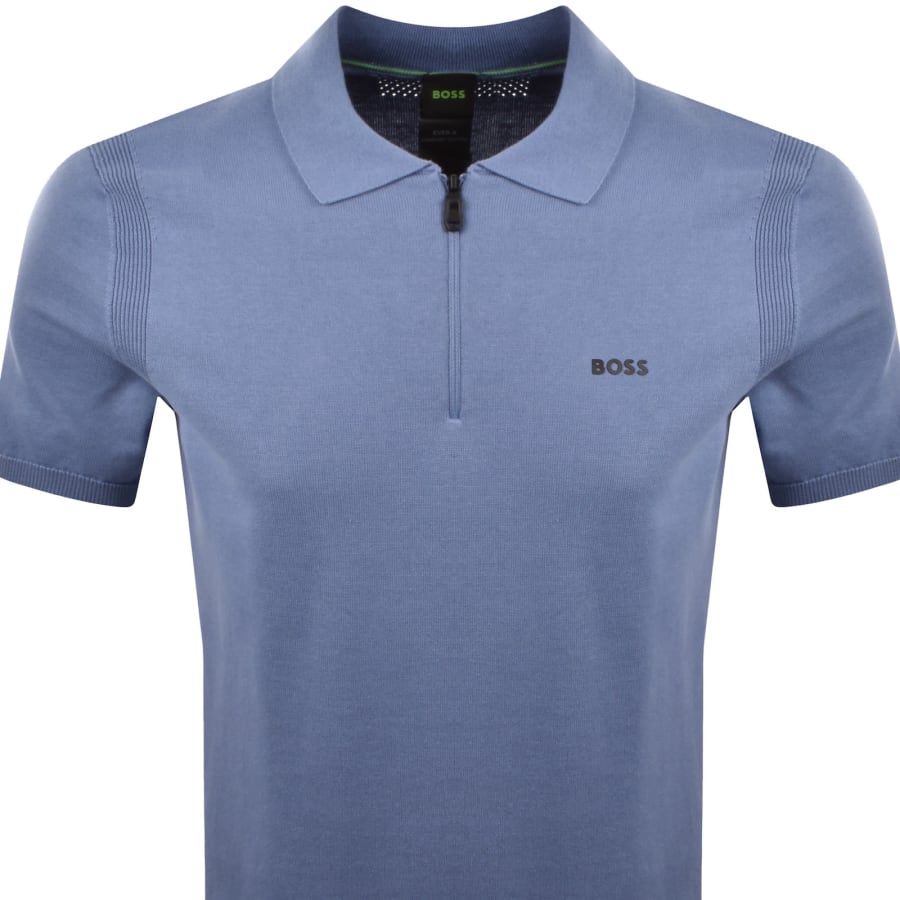 Image number 2 for BOSS Ever X Knit Polo Jumper Blue