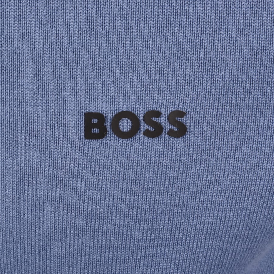 Image number 3 for BOSS Ever X Knit Polo Jumper Blue