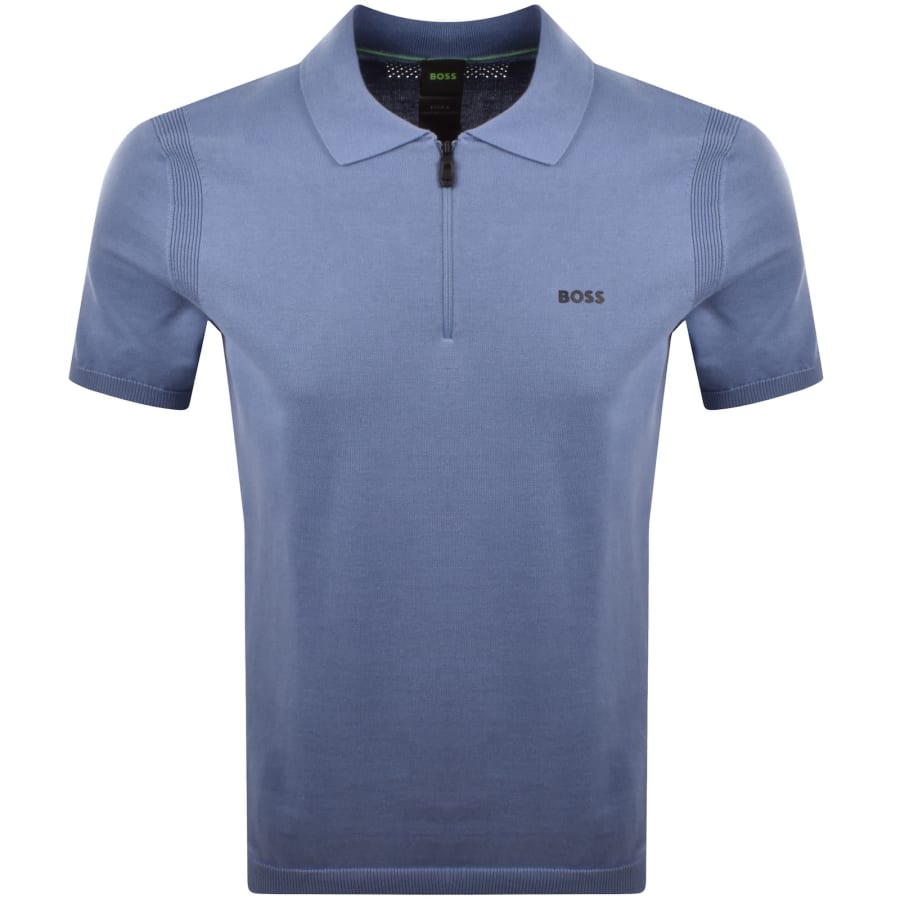 Image number 1 for BOSS Ever X Knit Polo Jumper Blue