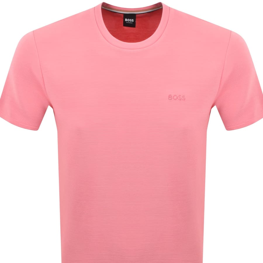 Image number 2 for BOSS Short Sleeve Rib T Shirt Pink