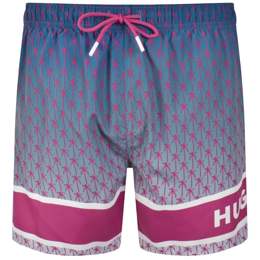 Image number 1 for HUGO Palms Swim Shorts Open Blue