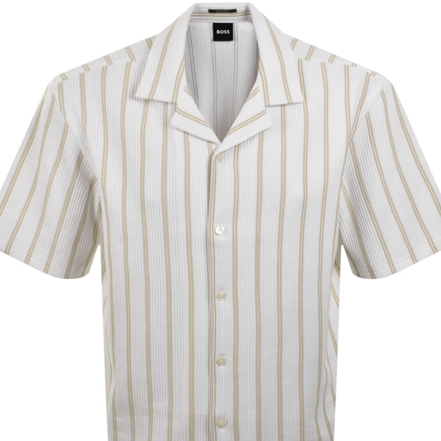 Image number 2 for BOSS Lars Short Sleeve Shirt Open Beige