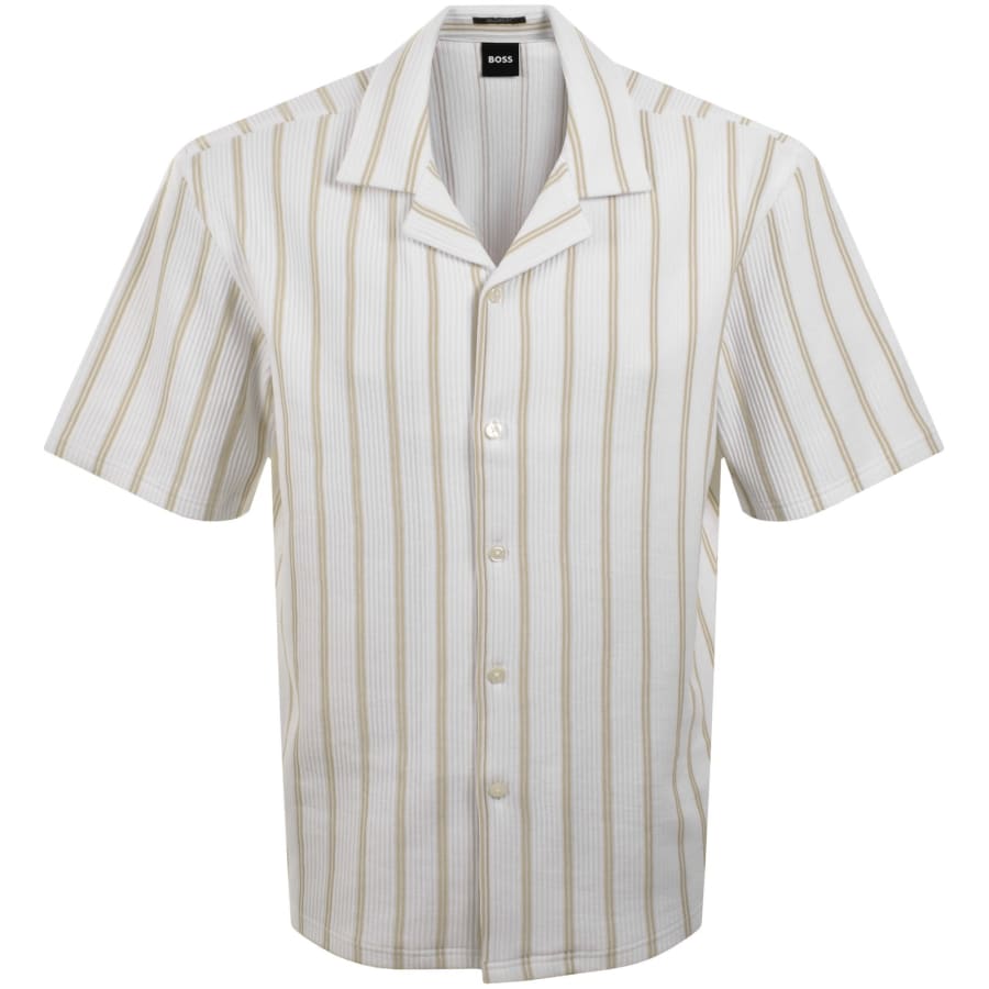 Image number 1 for BOSS Lars Short Sleeve Shirt Open Beige