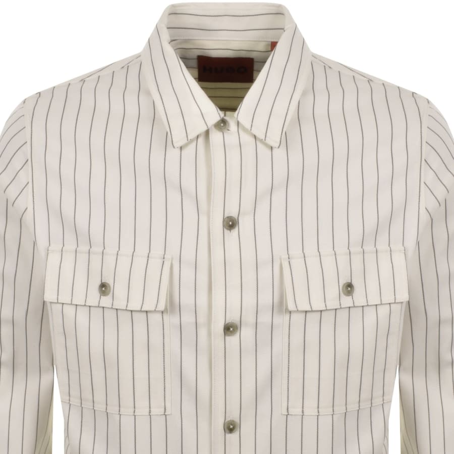 Image number 2 for HUGO Epoldo Overshirt Jacket Cream