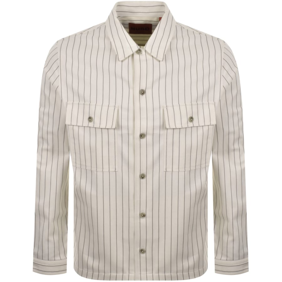 Image number 1 for HUGO Epoldo Overshirt Jacket Cream