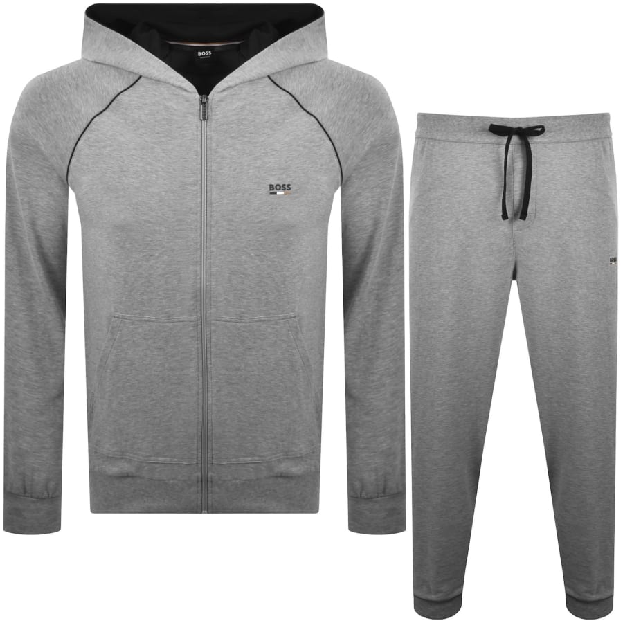 Image number 1 for BOSS Oliver Hooded Tracksuit Grey