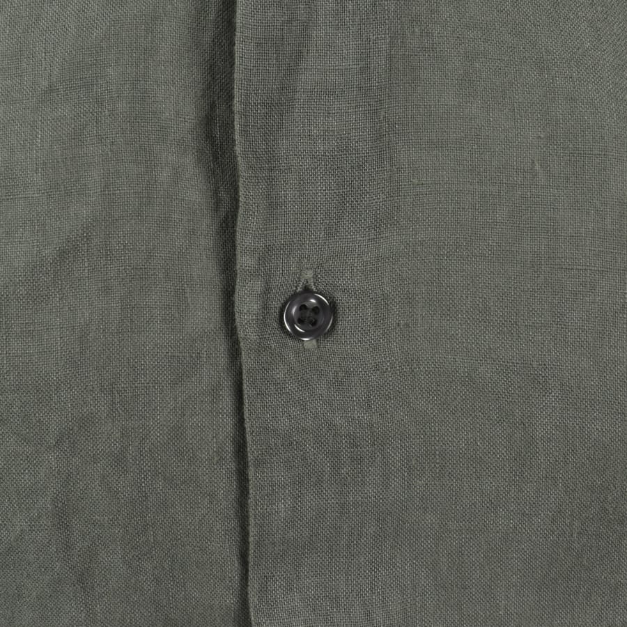 Image number 3 for BOSS Rash 2 Short Sleeved Linen Shirt Green