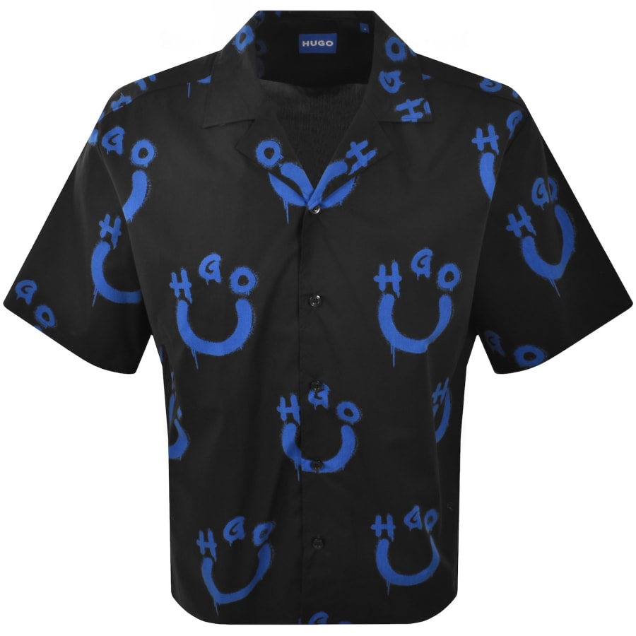 Image number 1 for HUGO Blue All Over Print Shirt Black