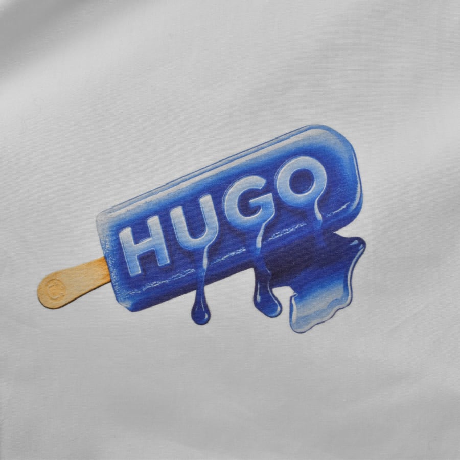 Image number 3 for HUGO Blue All Over Print Shirt White