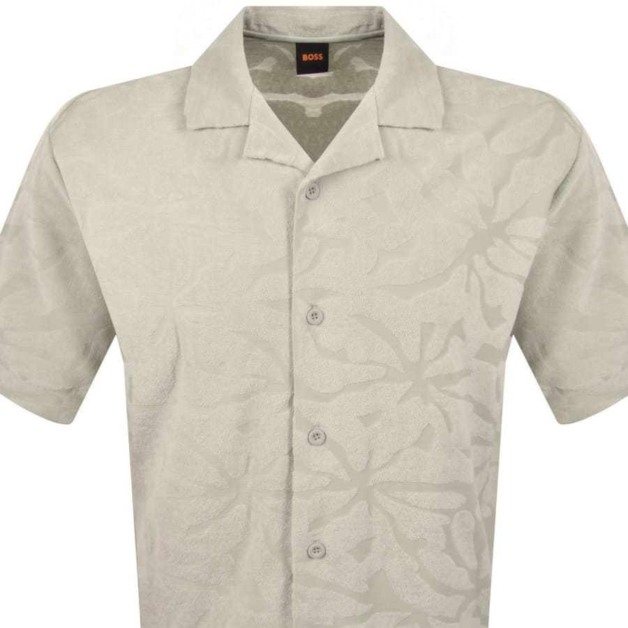 Image number 2 for BOSS We Flower Towel Polo Shirt Grey