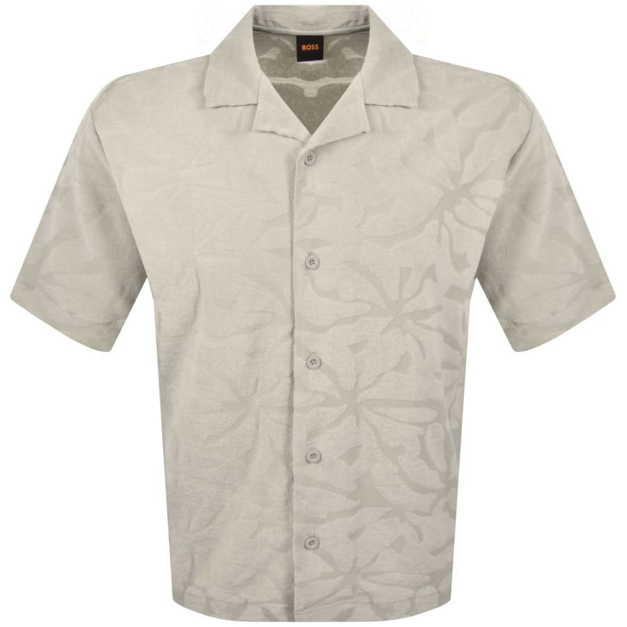 Image number 1 for BOSS We Flower Towel Polo Shirt Grey