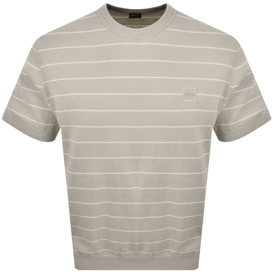 Image number 1 for BOSS Kanacho Knit T Shirt Open Grey