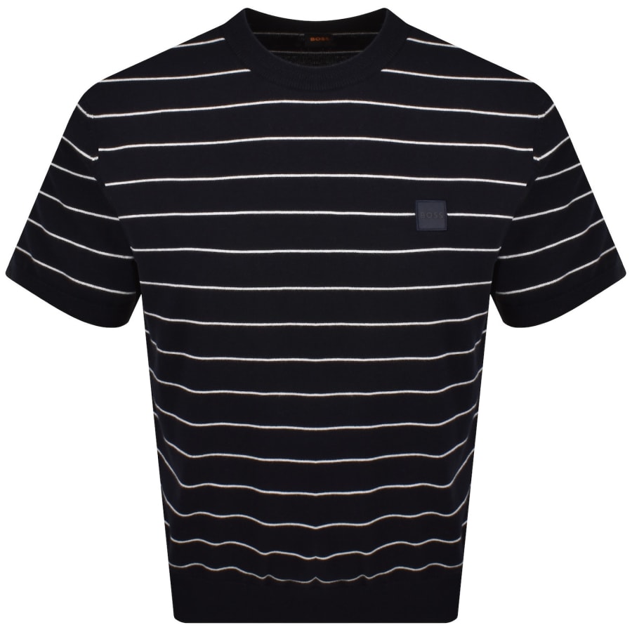 Image number 1 for BOSS Kanacho Knit T Shirt Navy