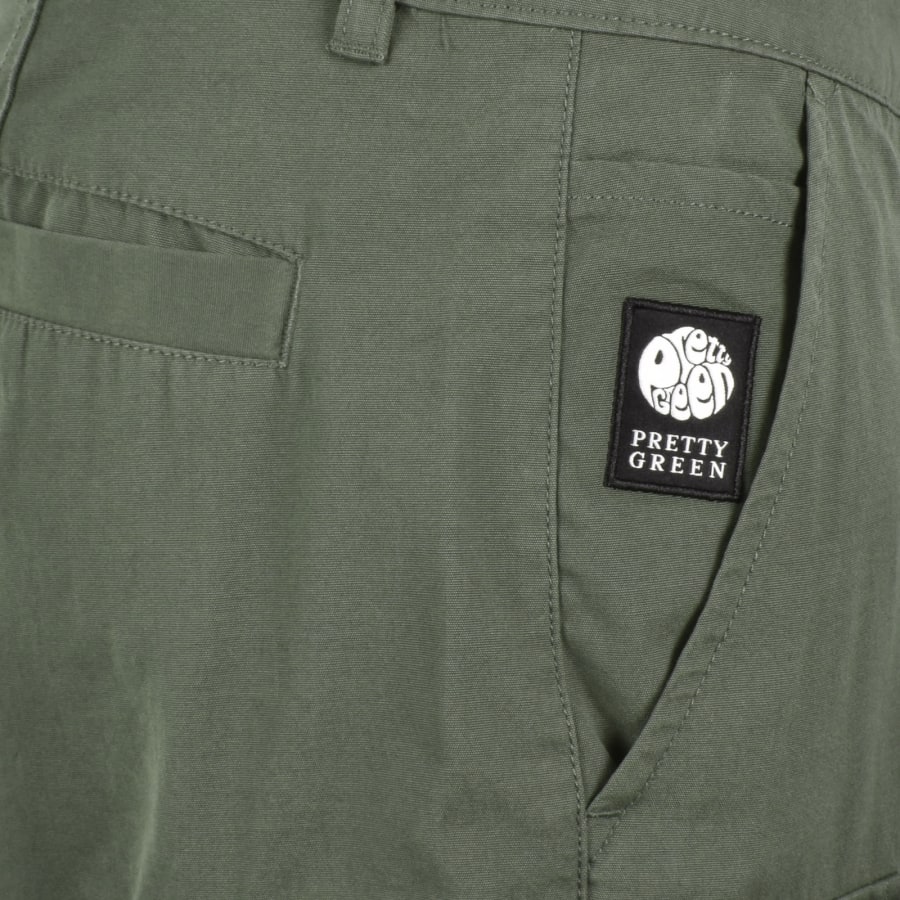 Image number 3 for Pretty Green Bostall Cargo Shorts Dark Green
