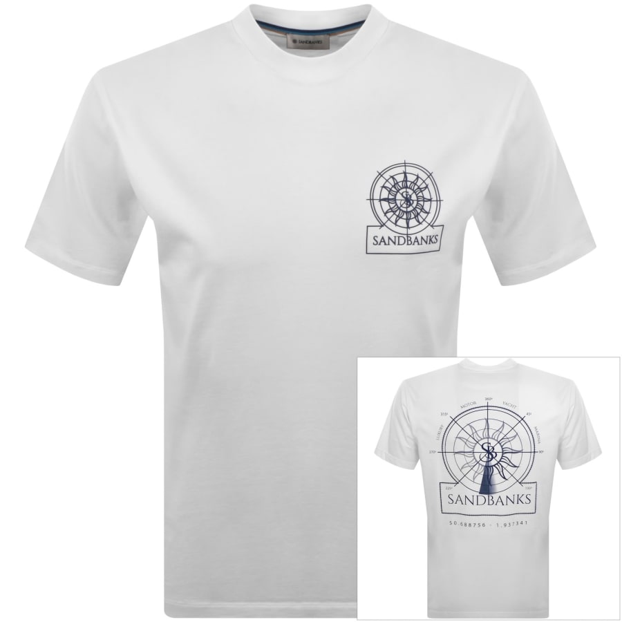Image number 1 for Sandbanks Sonar Logo T Shirt White