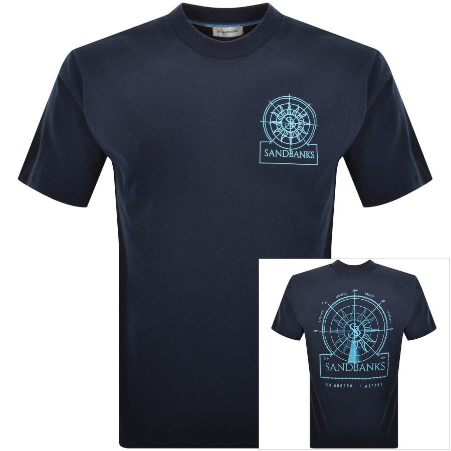 Image number 1 for Sandbanks Sonar Logo T Shirt Navy