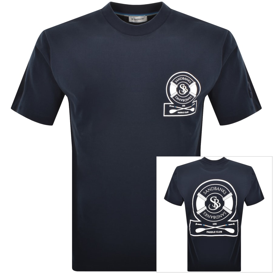Image number 1 for Sandbanks Paddle Club Logo T Shirt Navy