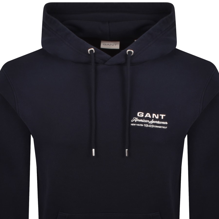 Image number 2 for Gant Small Graphic Hoodie Navy