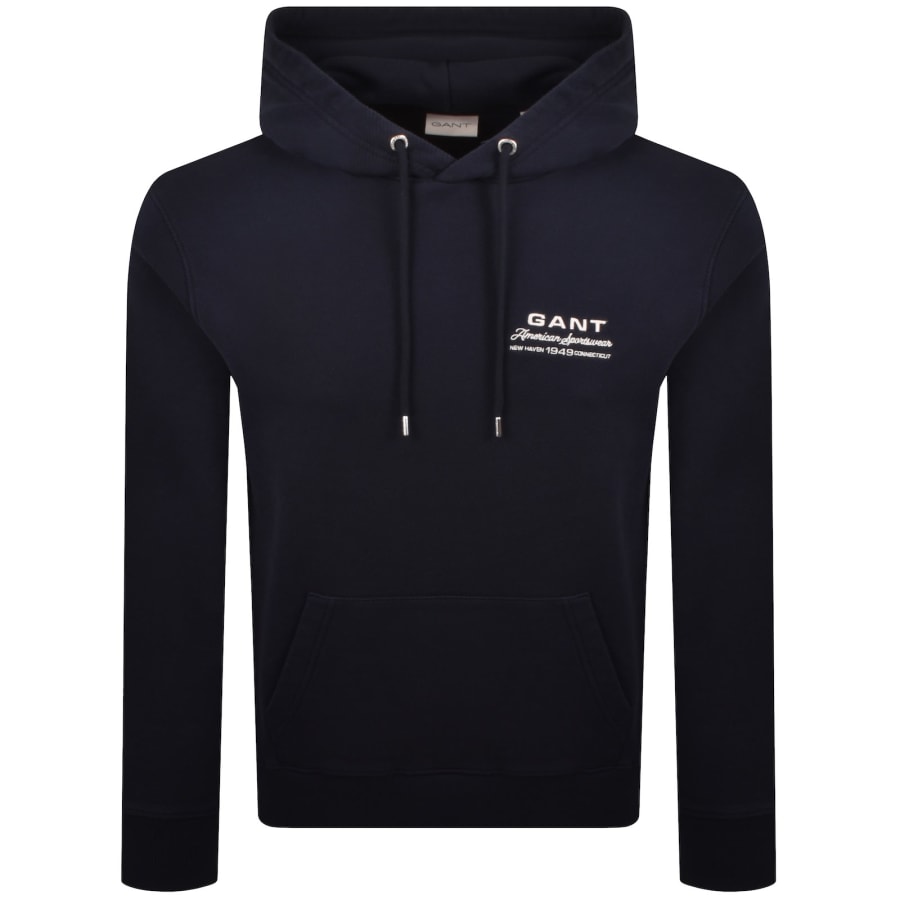 Image number 1 for Gant Small Graphic Hoodie Navy