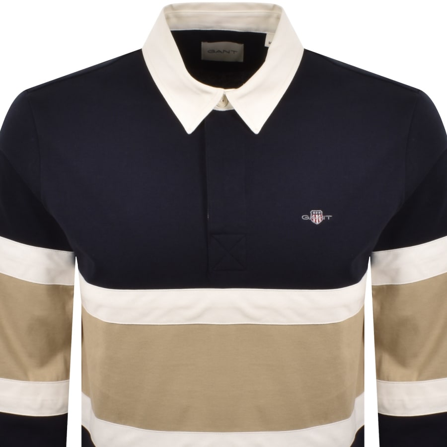 Image number 2 for Gant Cut and Sewn Rugger Polo T Shirt Navy