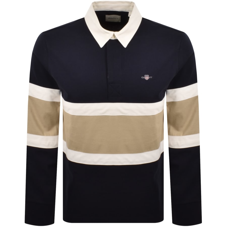 Image number 1 for Gant Cut and Sewn Rugger Polo T Shirt Navy