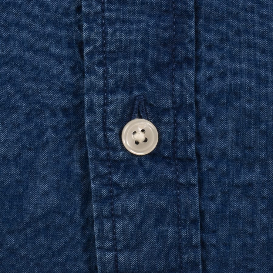 Image number 4 for Gant Indigo Seersucker Shirt Blue