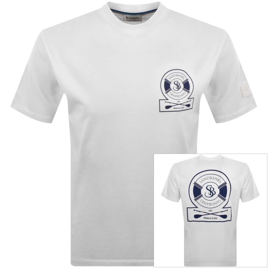 Image number 1 for Sandbanks Paddle Club Logo T Shirt White