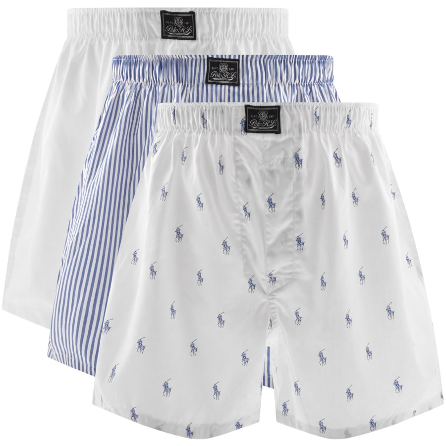 Image number 1 for Ralph Lauren Underwear 3 Pack Boxer Shorts White