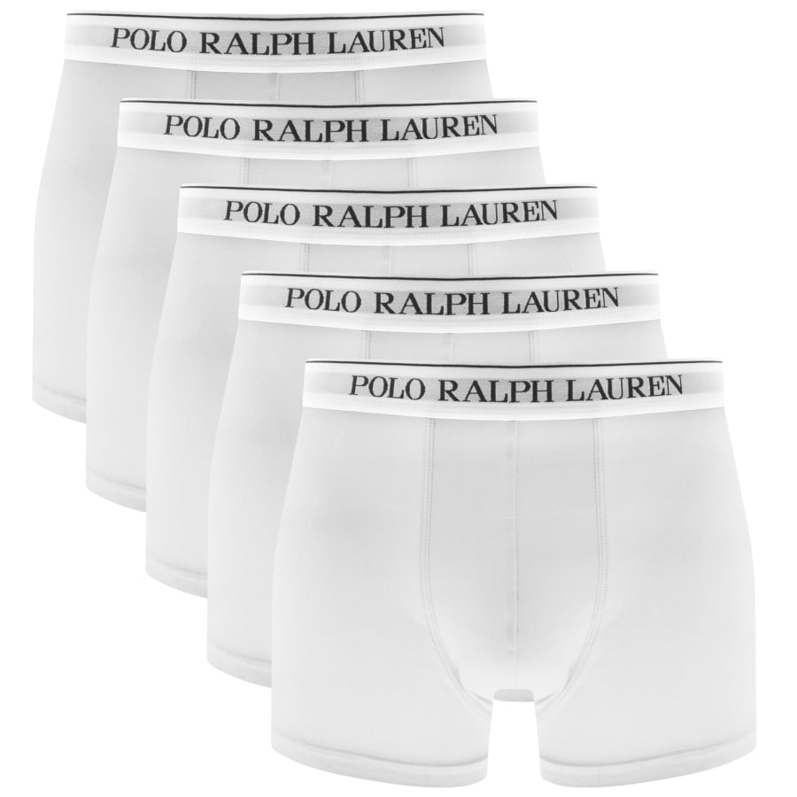 Image number 1 for Ralph Lauren Underwear 5 Pack Trunks White