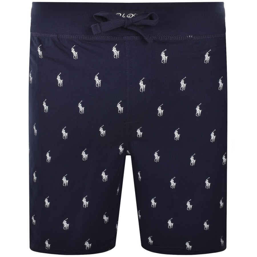 Image number 1 for Ralph Lauren Patterned Lounge Shorts Navy