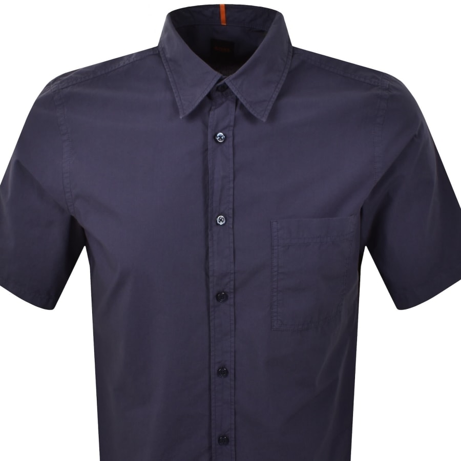 Image number 2 for BOSS Relegant 6 Short Sleeved Shirt Navy