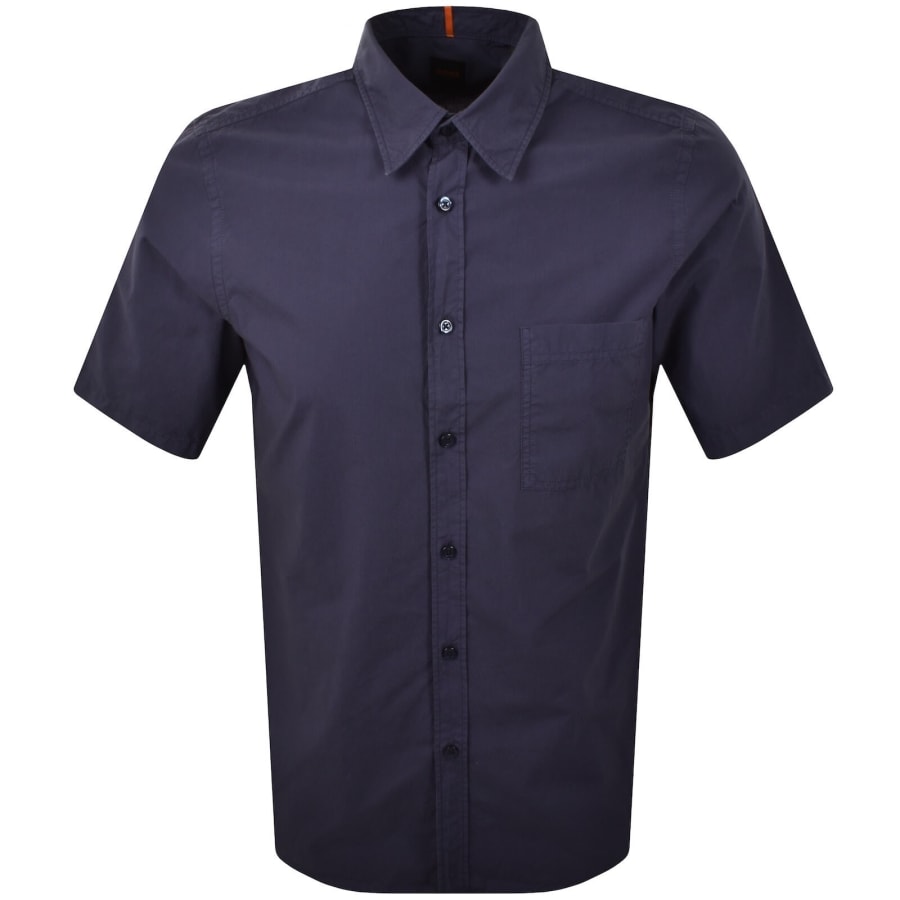Image number 1 for BOSS Relegant 6 Short Sleeved Shirt Navy