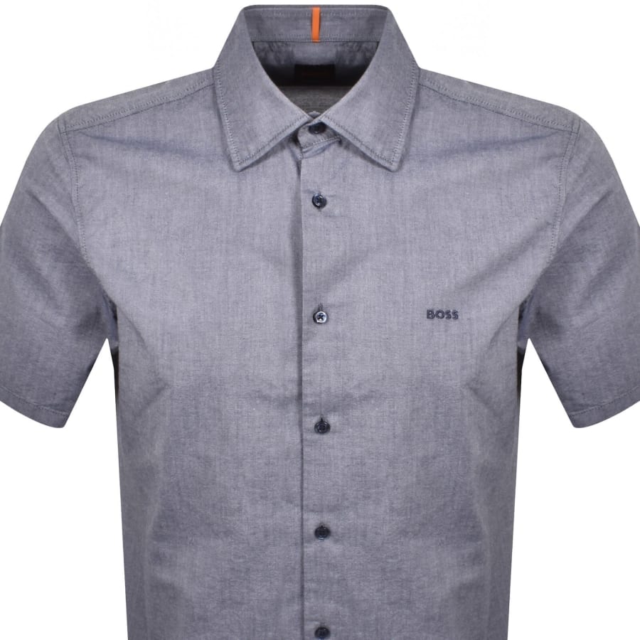 Image number 2 for BOSS Rash 2 Short Sleeved Shirt Navy