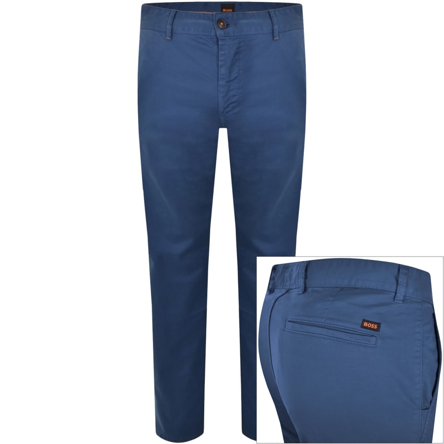 Image number 1 for BOSS Chino Slim Trousers Blue