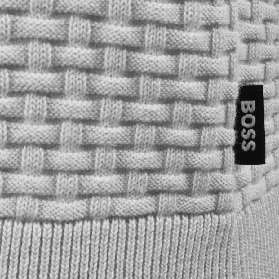 Image number 3 for BOSS Imberto Knit Jumper Open Grey