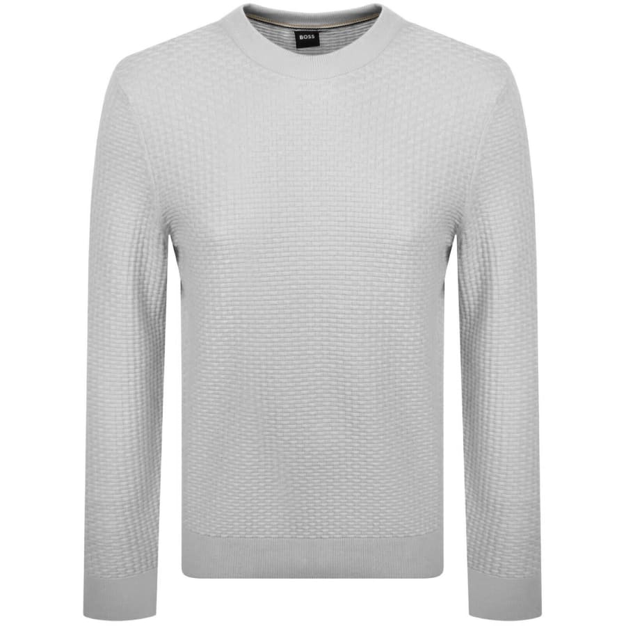 Image number 1 for BOSS Imberto Knit Jumper Open Grey