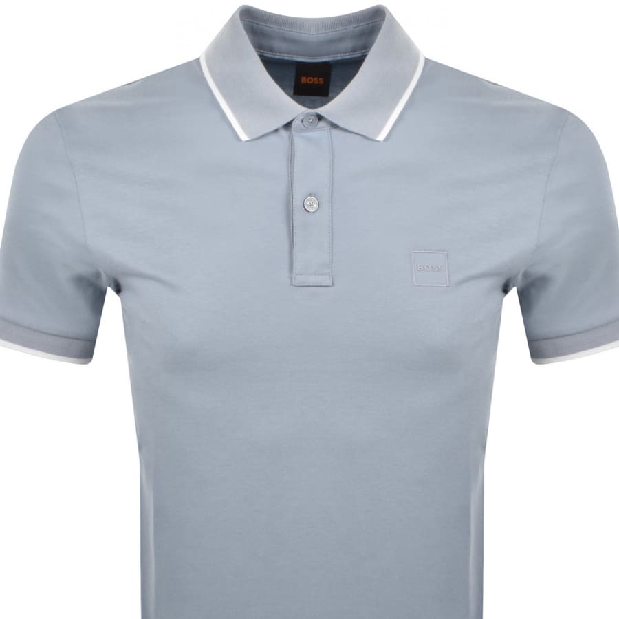 Image number 2 for BOSS Passertip Slim Fit Polo T Shirt Blue