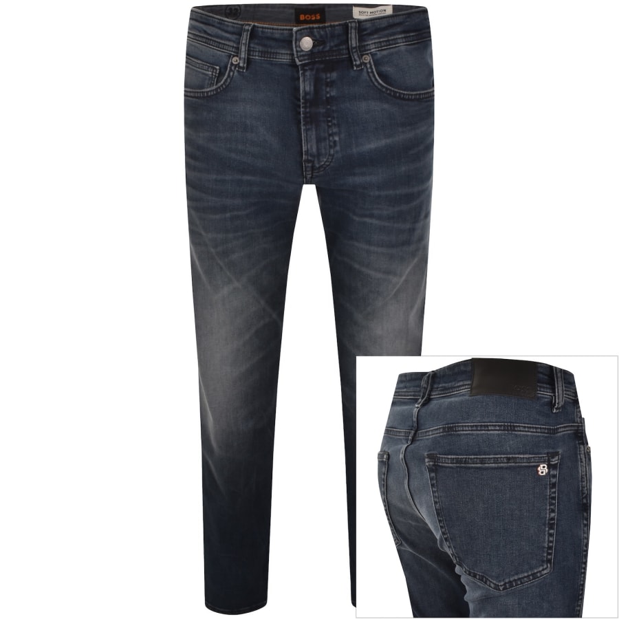 Image number 1 for BOSS Delaware Slim Fit Jeans Navy Blue