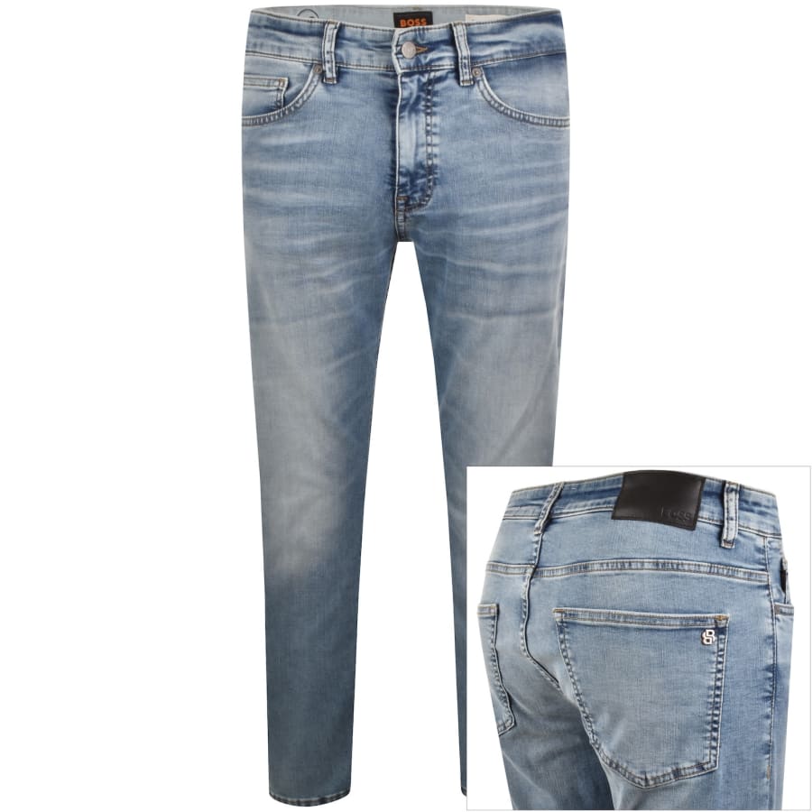 Image number 1 for BOSS Delaware Slim Fit Jeans Light Blue