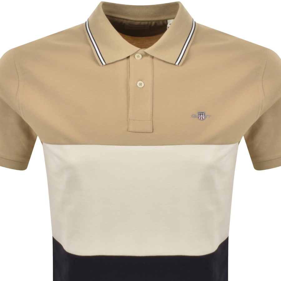 Image number 2 for Gant Colour Block Polo T Shirt Evening Blue