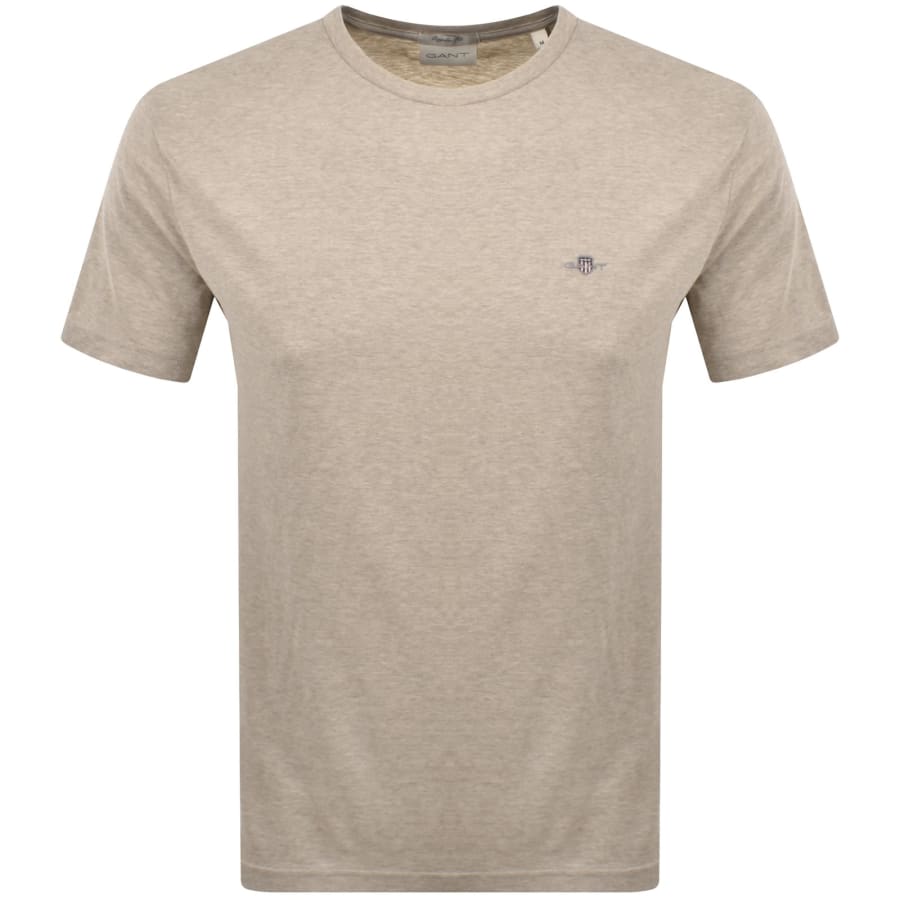 Image number 1 for Gant Regular Shield T Shirt Beige