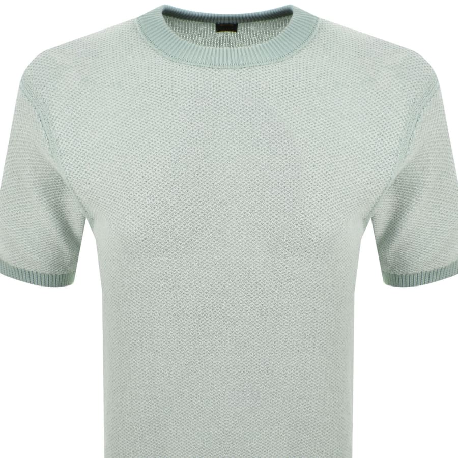 Image number 3 for BOSS Kantonio Short Sleeve Jumper Aqua Green