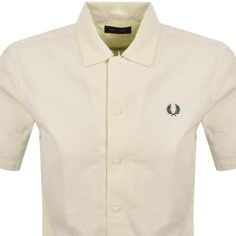 Image number 2 for Fred Perry Short Sleeved Shirt Cream