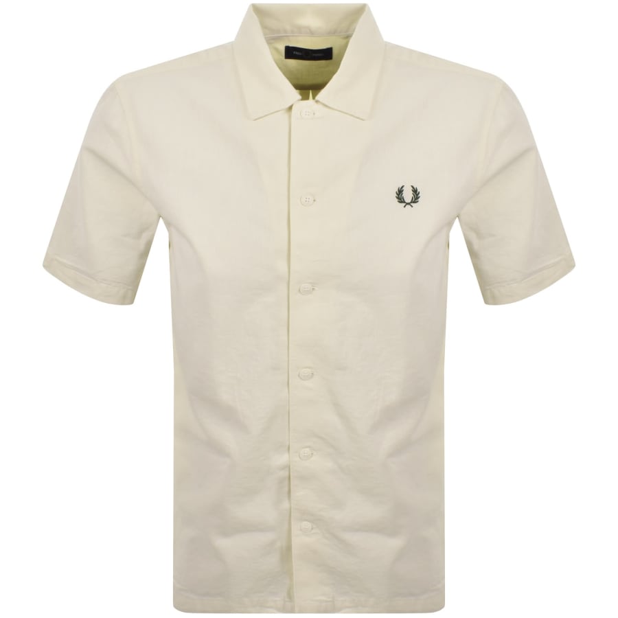 Image number 1 for Fred Perry Short Sleeved Shirt Cream