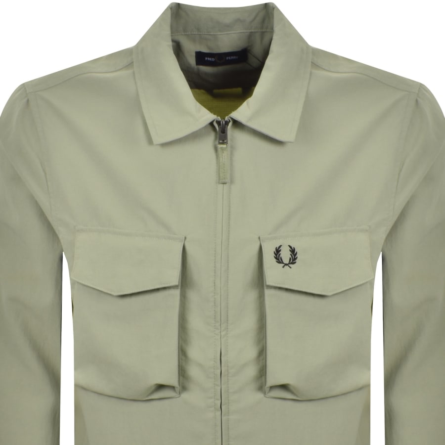 Image number 2 for Fred Perry Ripstop Pocket Overshirt Green