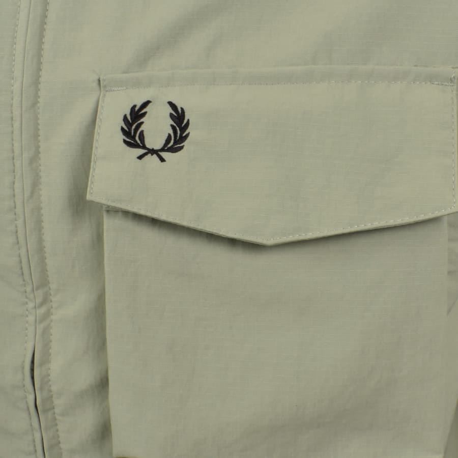 Image number 3 for Fred Perry Ripstop Pocket Overshirt Green
