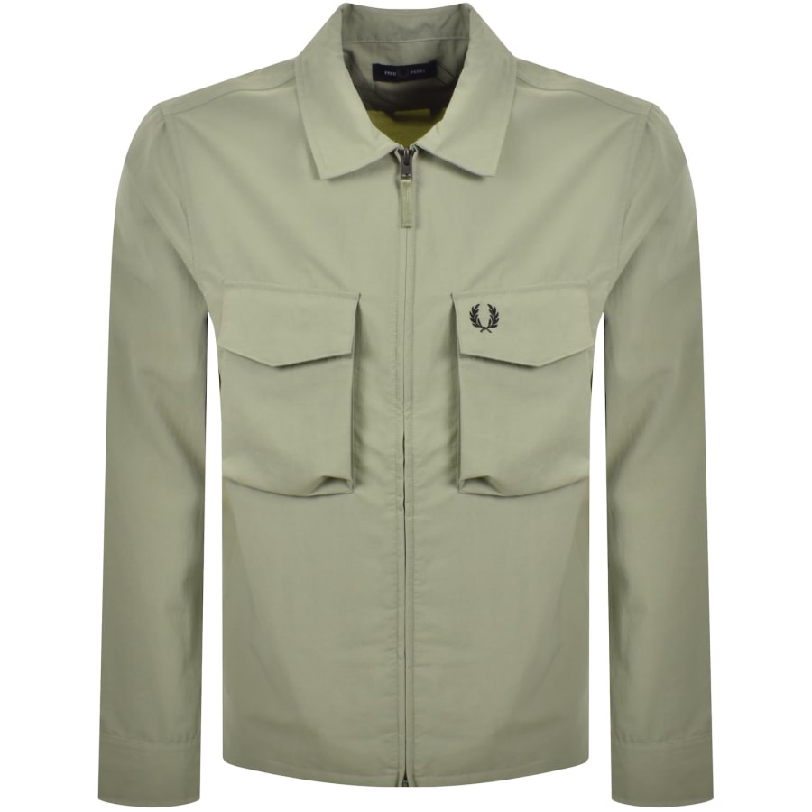 Image number 1 for Fred Perry Ripstop Pocket Overshirt Green