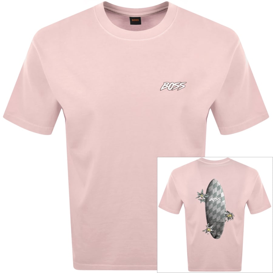 Image number 1 for BOSS Surf Washed T Shirt Pink