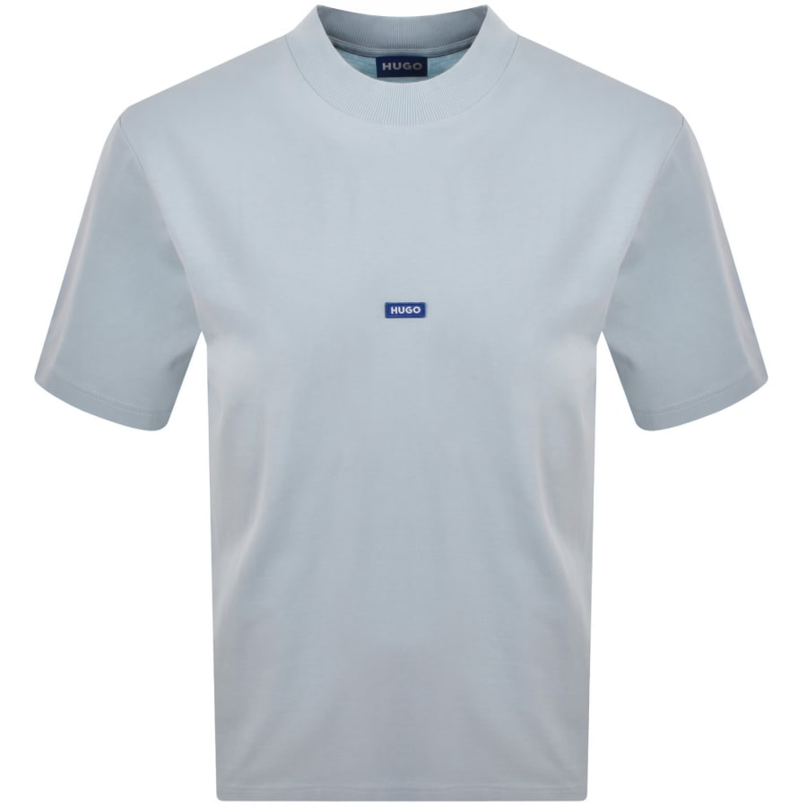 Image number 1 for HUGO Blue Nieros Logo T Shirt Open Blue