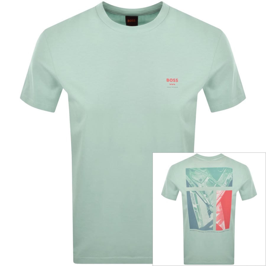 Image number 1 for BOSS TGroove Logo T Shirt Aqua Green